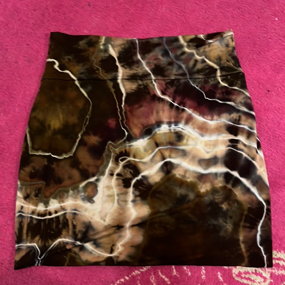 Katya Moon Dyes boho hippie tie dye geode bodycon mini skirt - Picture 3 of 5